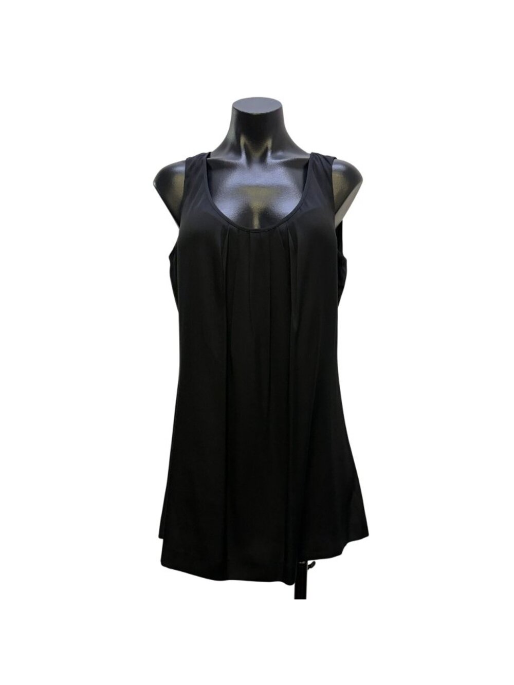 Tory Burch Black Sleeveless Pleated Blouse Size 10
